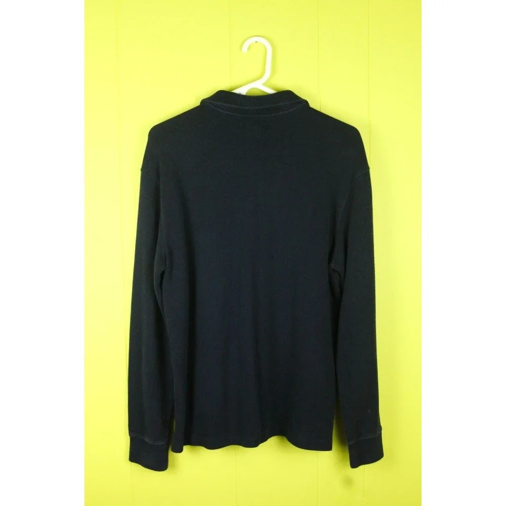 Polo Ralph Lauren Men’s Sz M 1/4 Zip Sweater Navy Blue Cotton Red Pony Logo